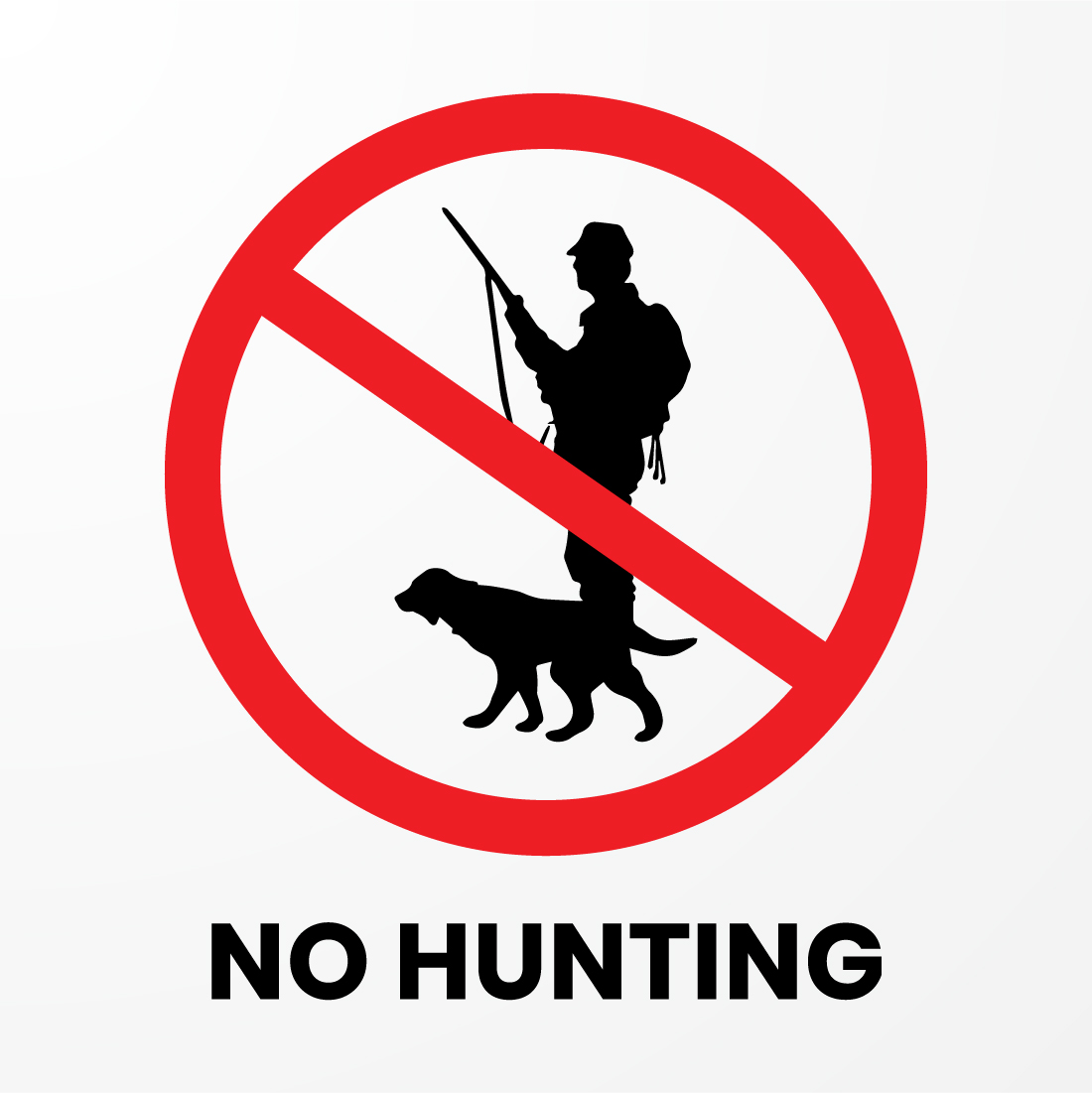 Prohibition Signs Sticker about hunting.