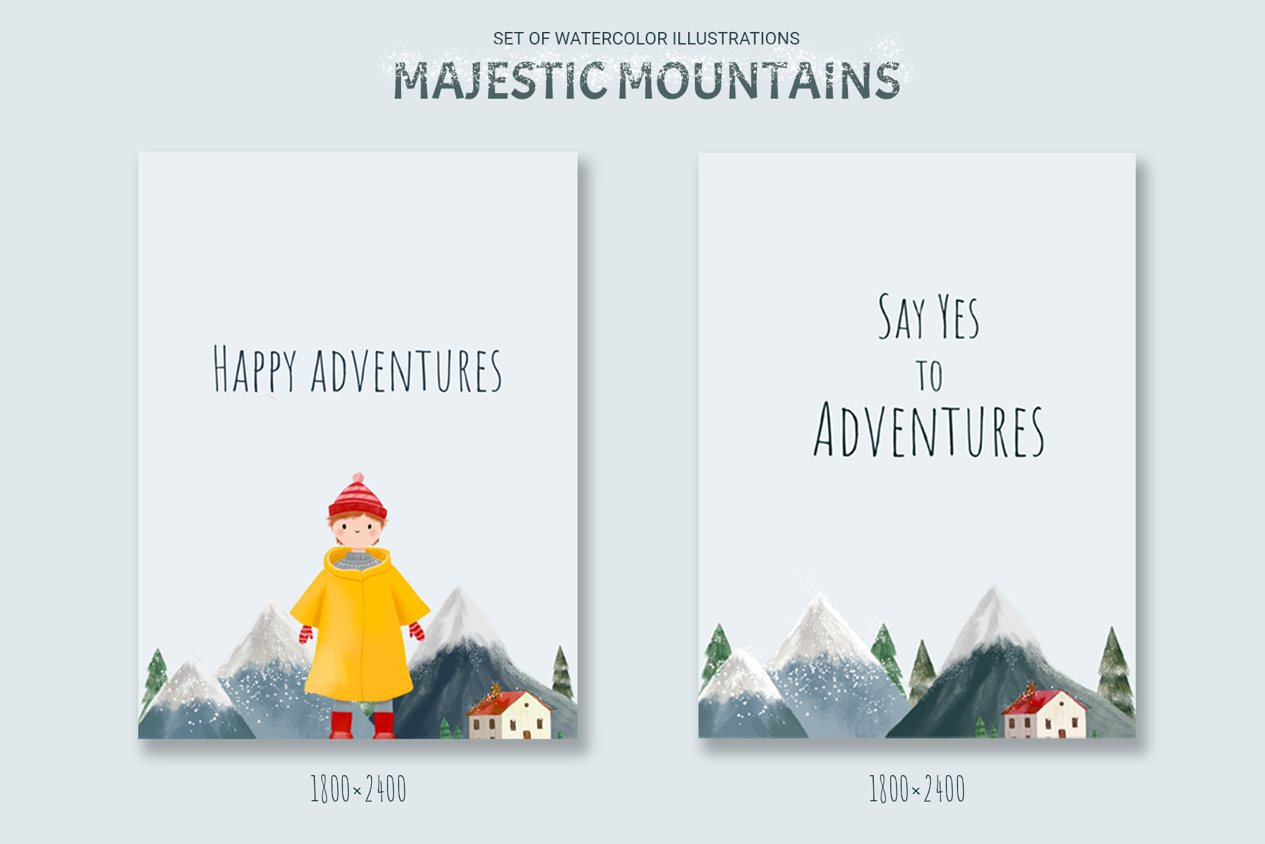 Majestic Mountains Set of Patterns and Elements facebook.