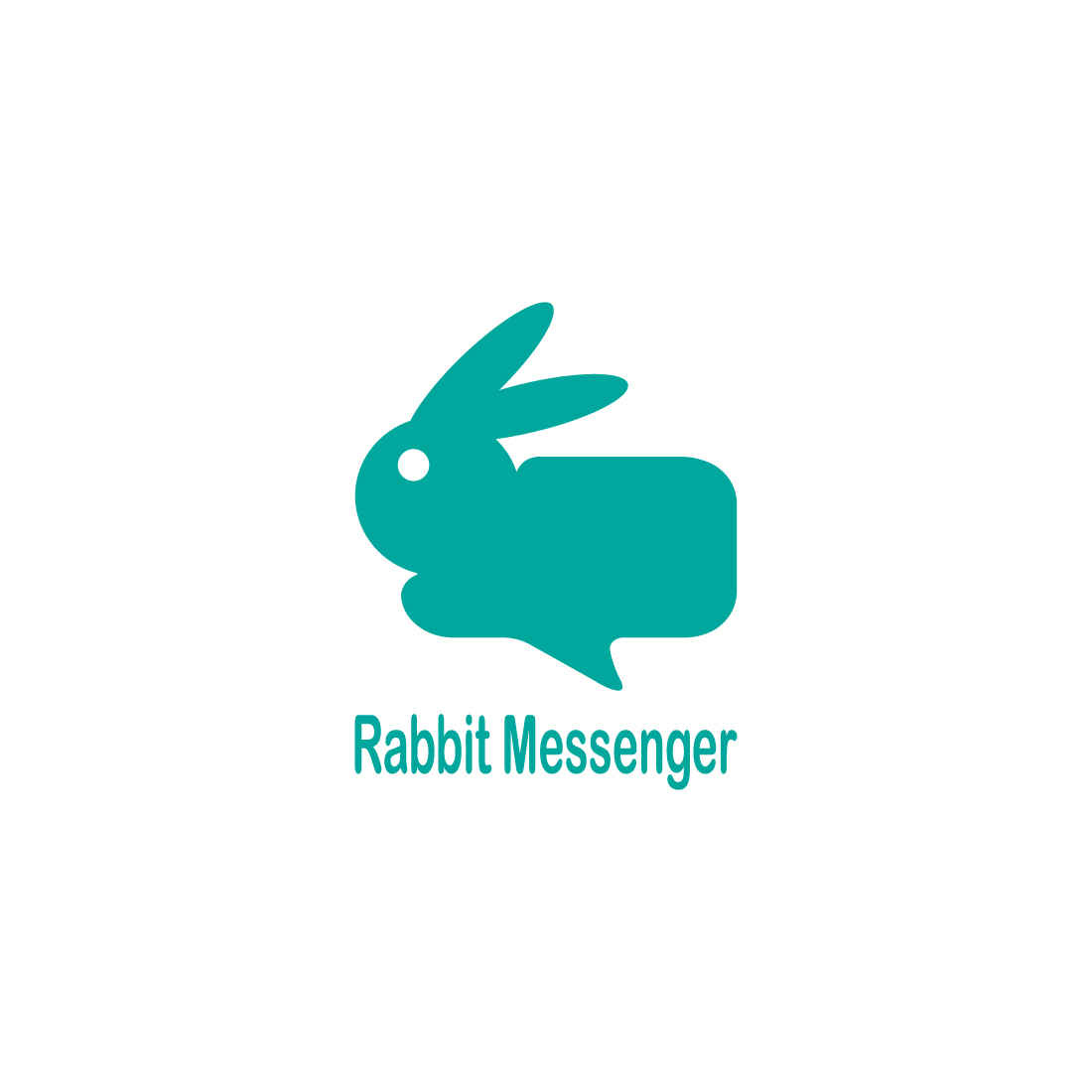 Simple Rabbit Messenger & Chat Logo Design preview.