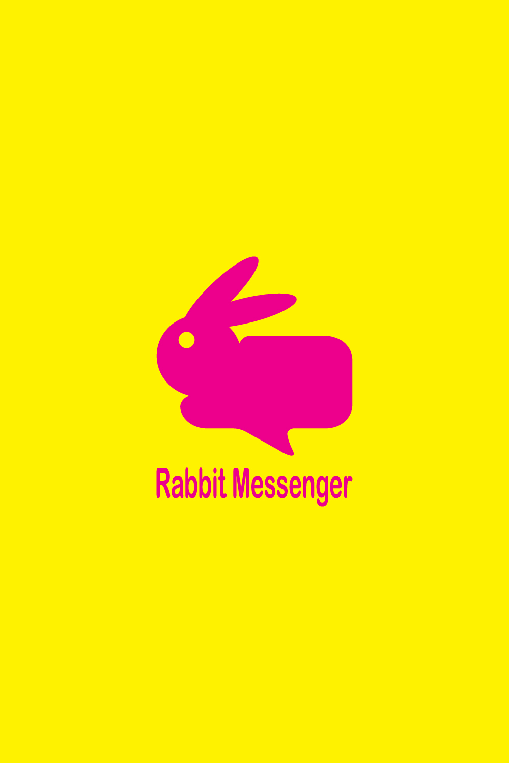 Simple Rabbit Messenger & Chat Logo Design cover.