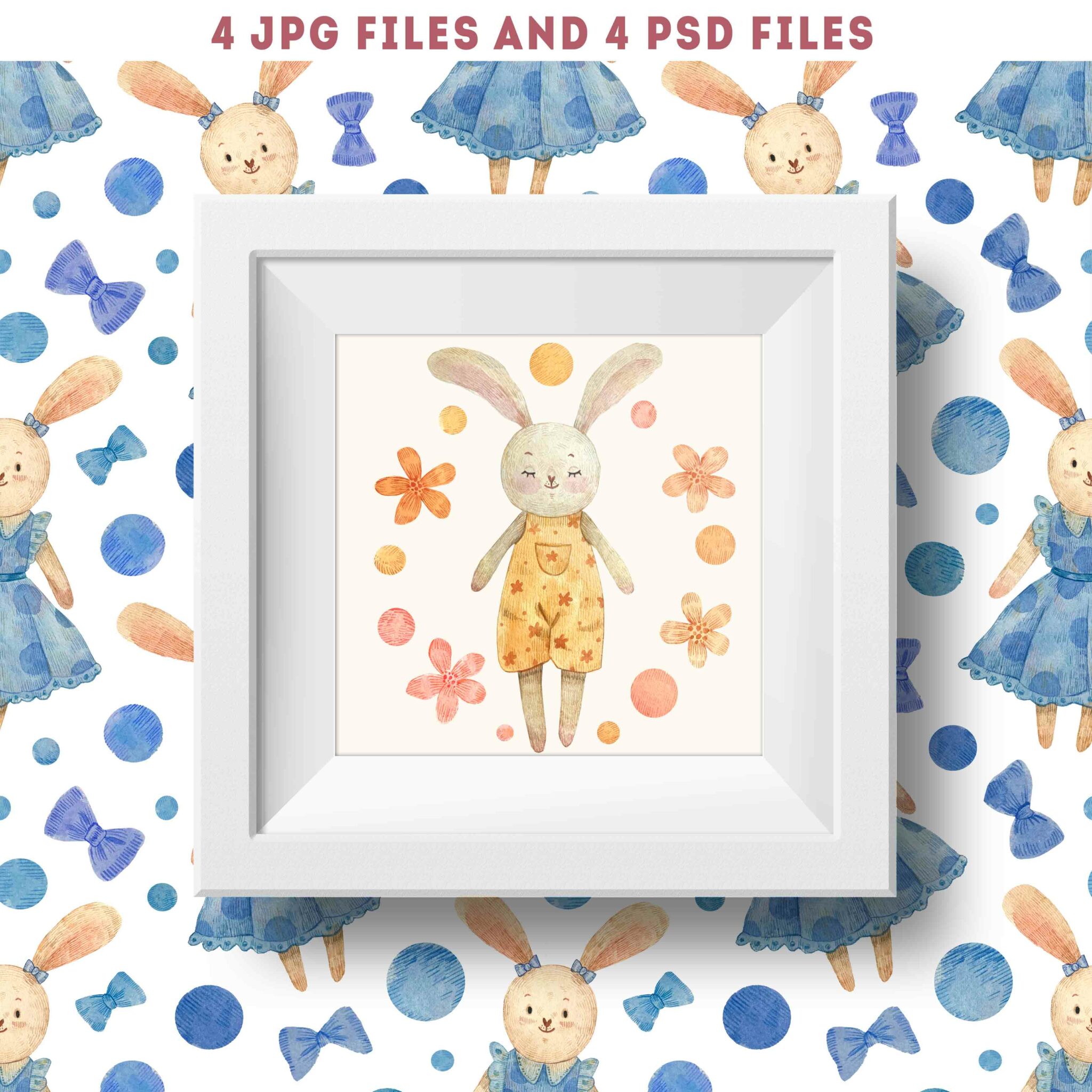 2 Seamless Watercolor Patterns and Illustrations cover image.