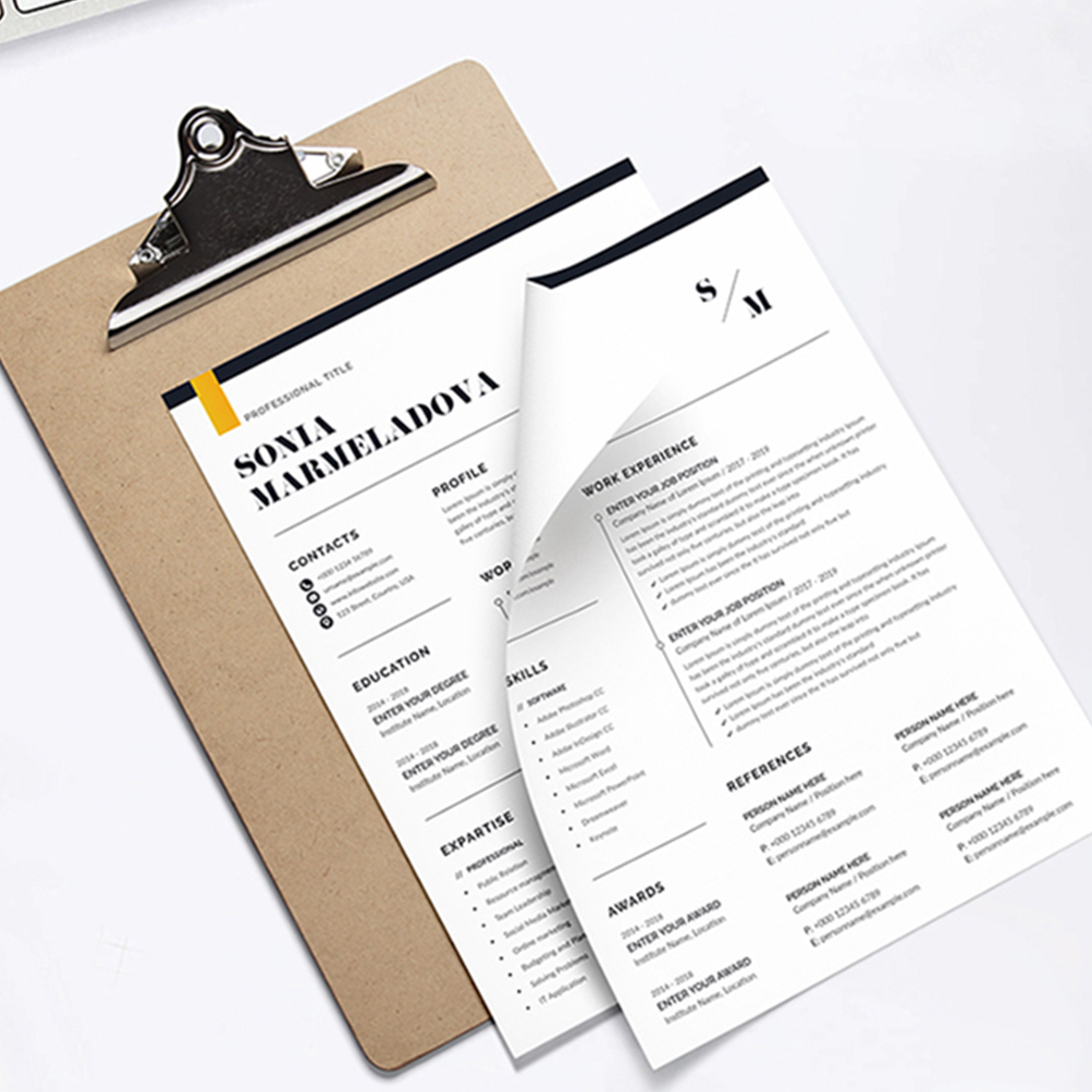 Minimal Resume CV Template facebook.