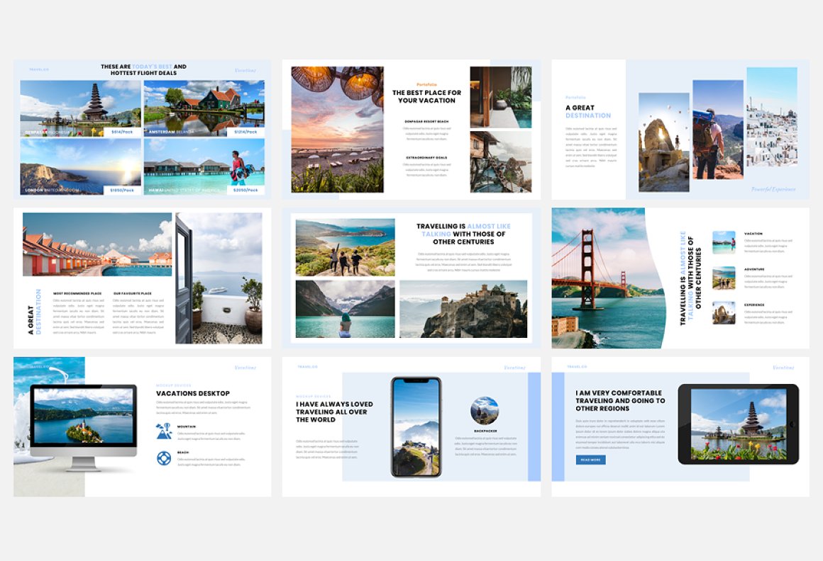 Vacation template is an adaptive and has a flexible design.
