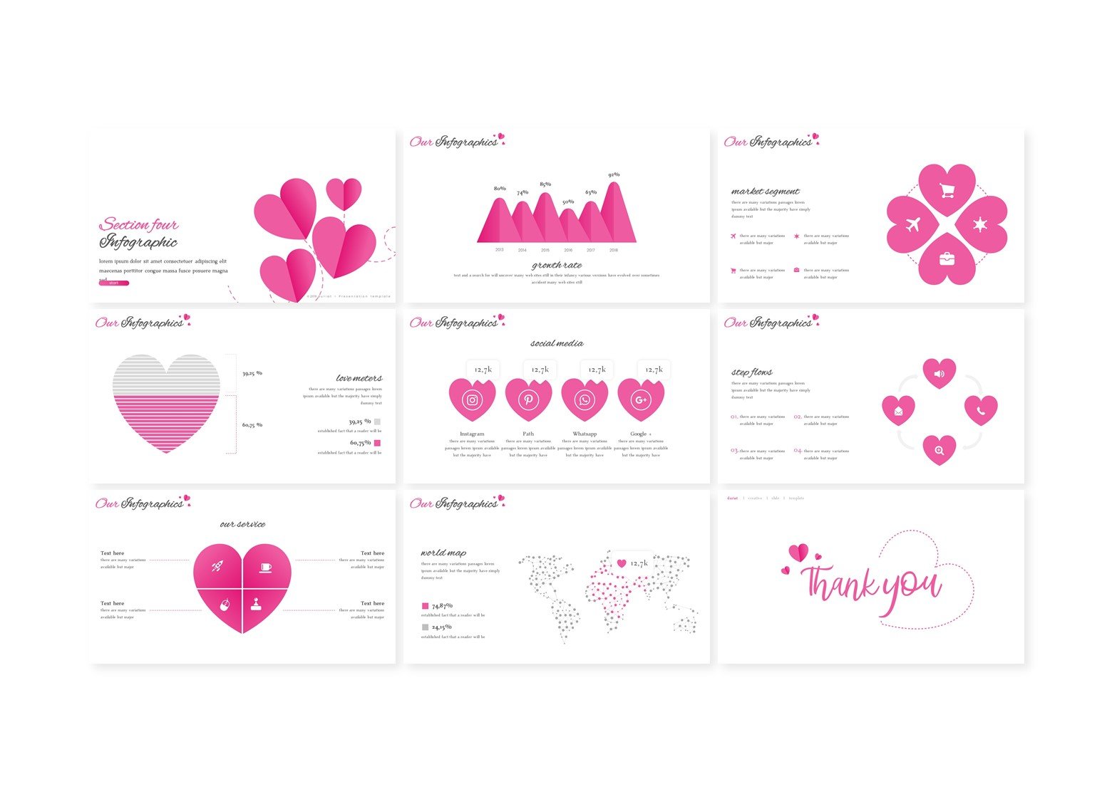 Romantic template in pink.