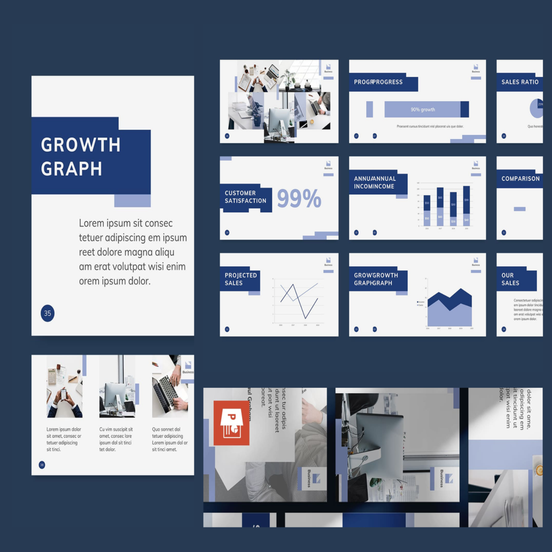 startup powerpoint presentation template cover image.