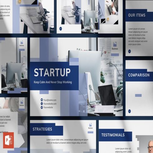 startup powerpoint presentation template main cover.