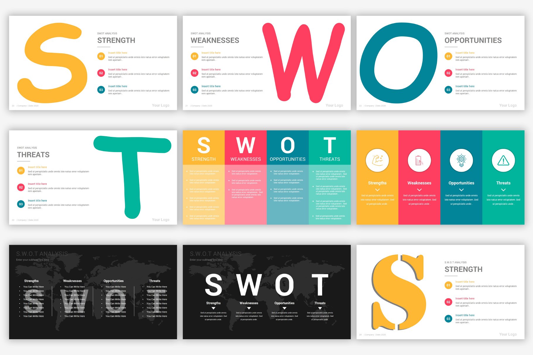 Creative infographics for SWOT analyze.
