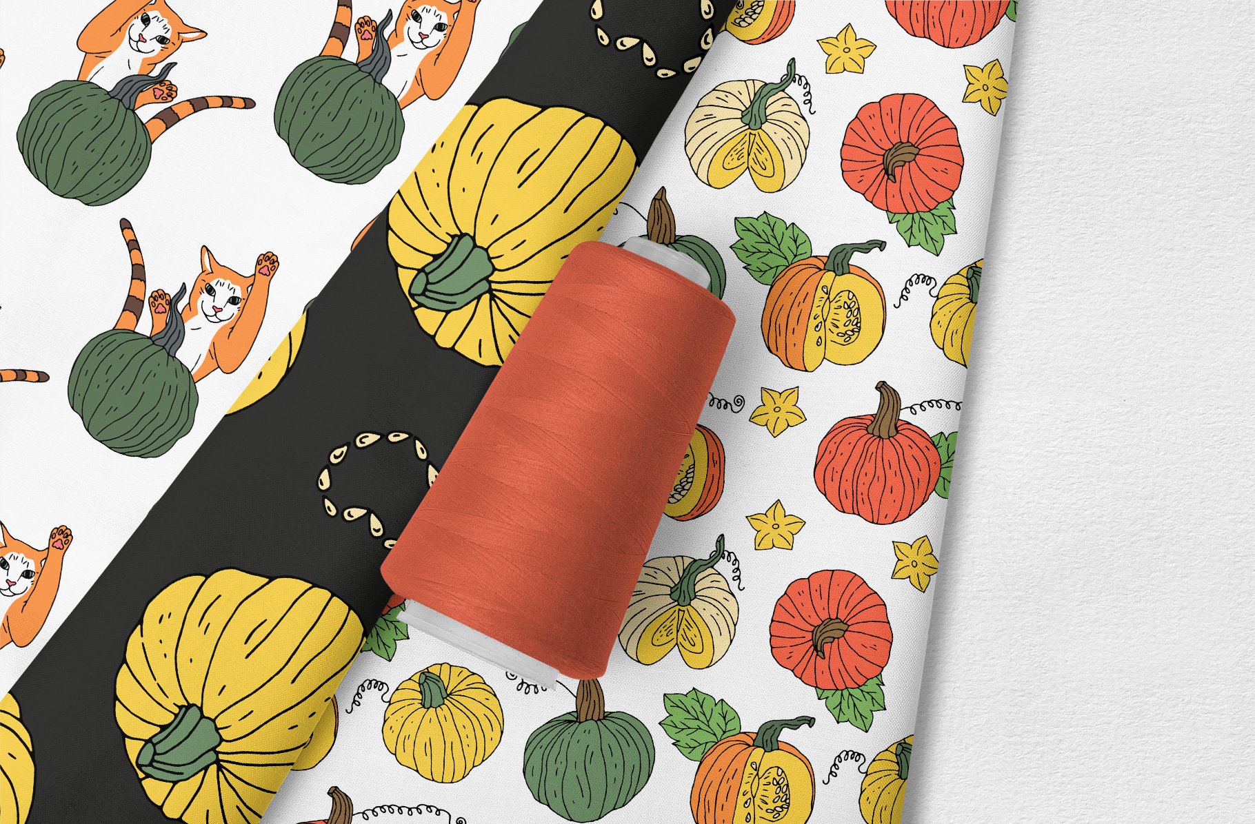 Nice bright pumpkins for wrapper paper.