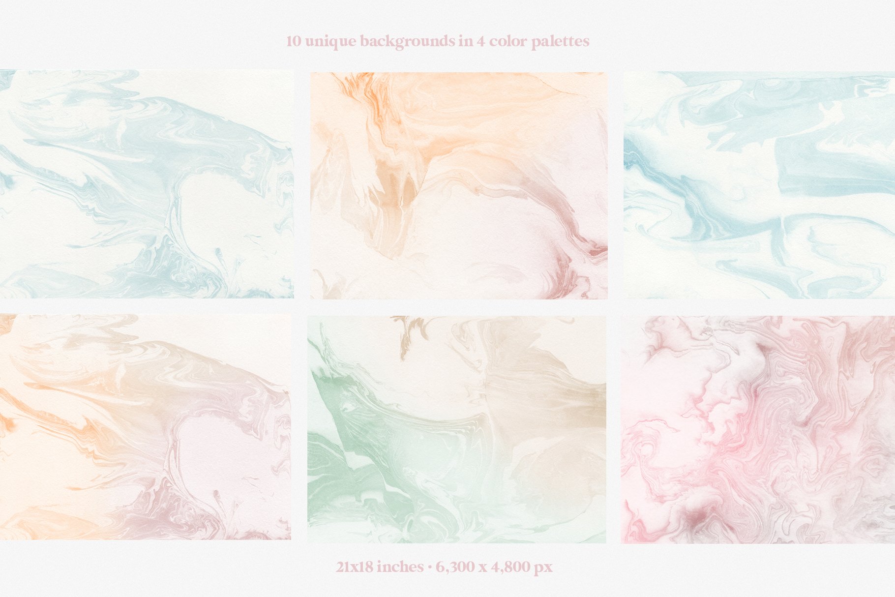 Pastel marble texture collection.