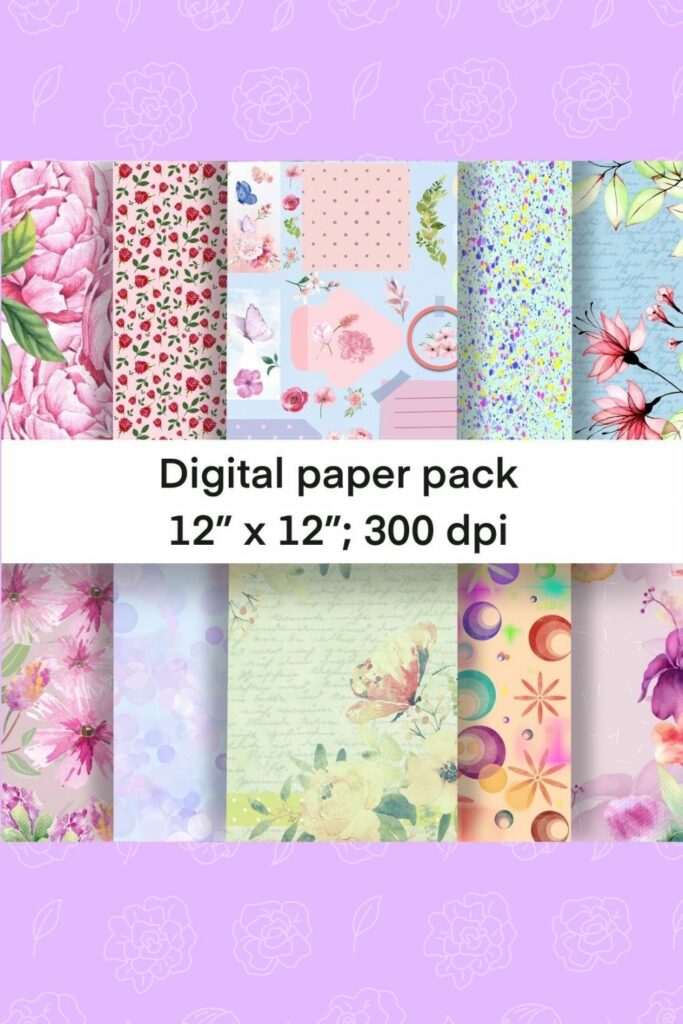 Digital paper pack 12" x 12", 300 dpi - MasterBundles
