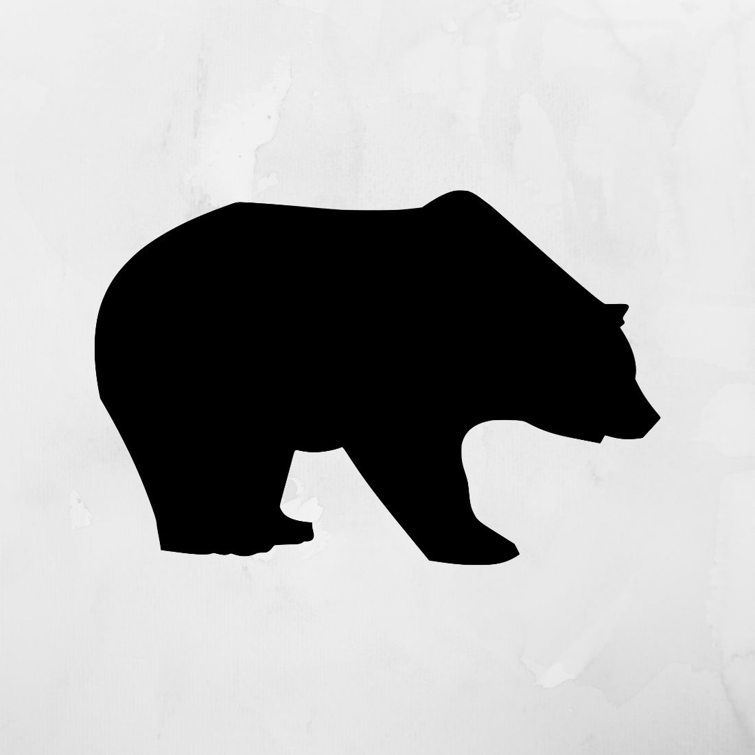 Black bear silhouette on a white background.