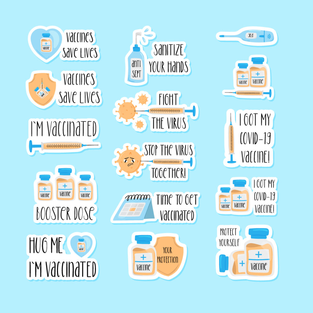 15 Vaccination stickers MasterBundles