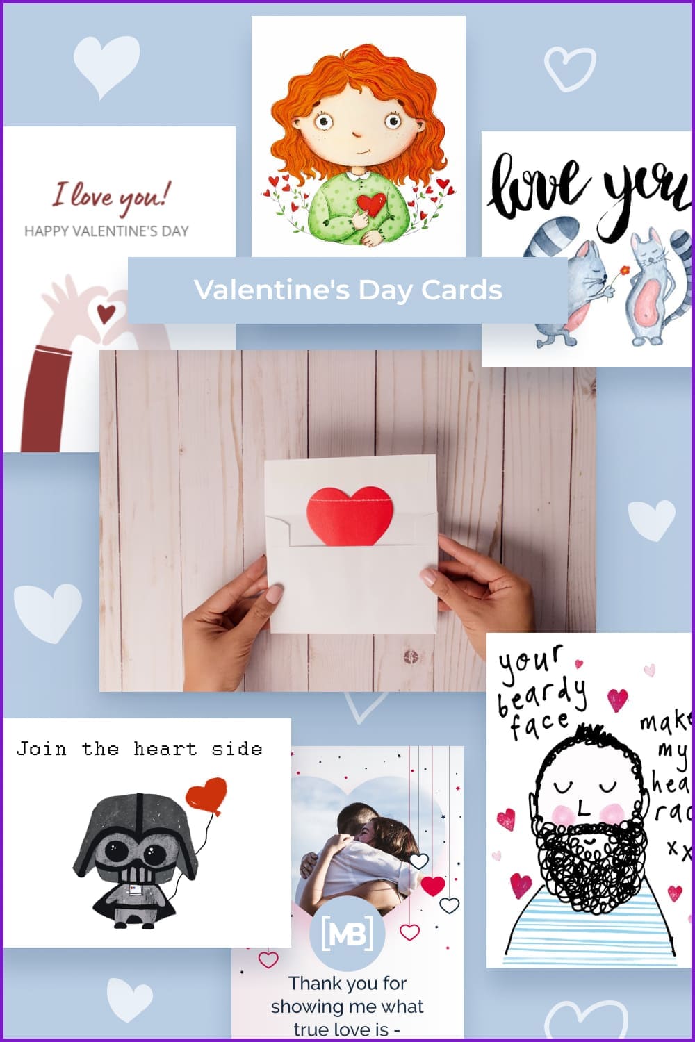 Valentine's day postcards for Pinterest.