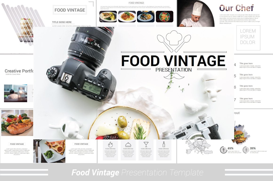 Cover image of Food Vintage Powerpoint Template.