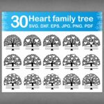30 Heart Family Tree - example of different formats.