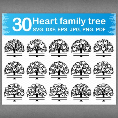 30 Heart Family Tree - example of different formats.