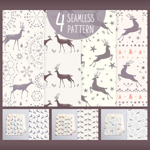 Seamless pattern deer.