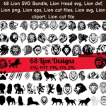68 Lion SVG Bundle main cover.