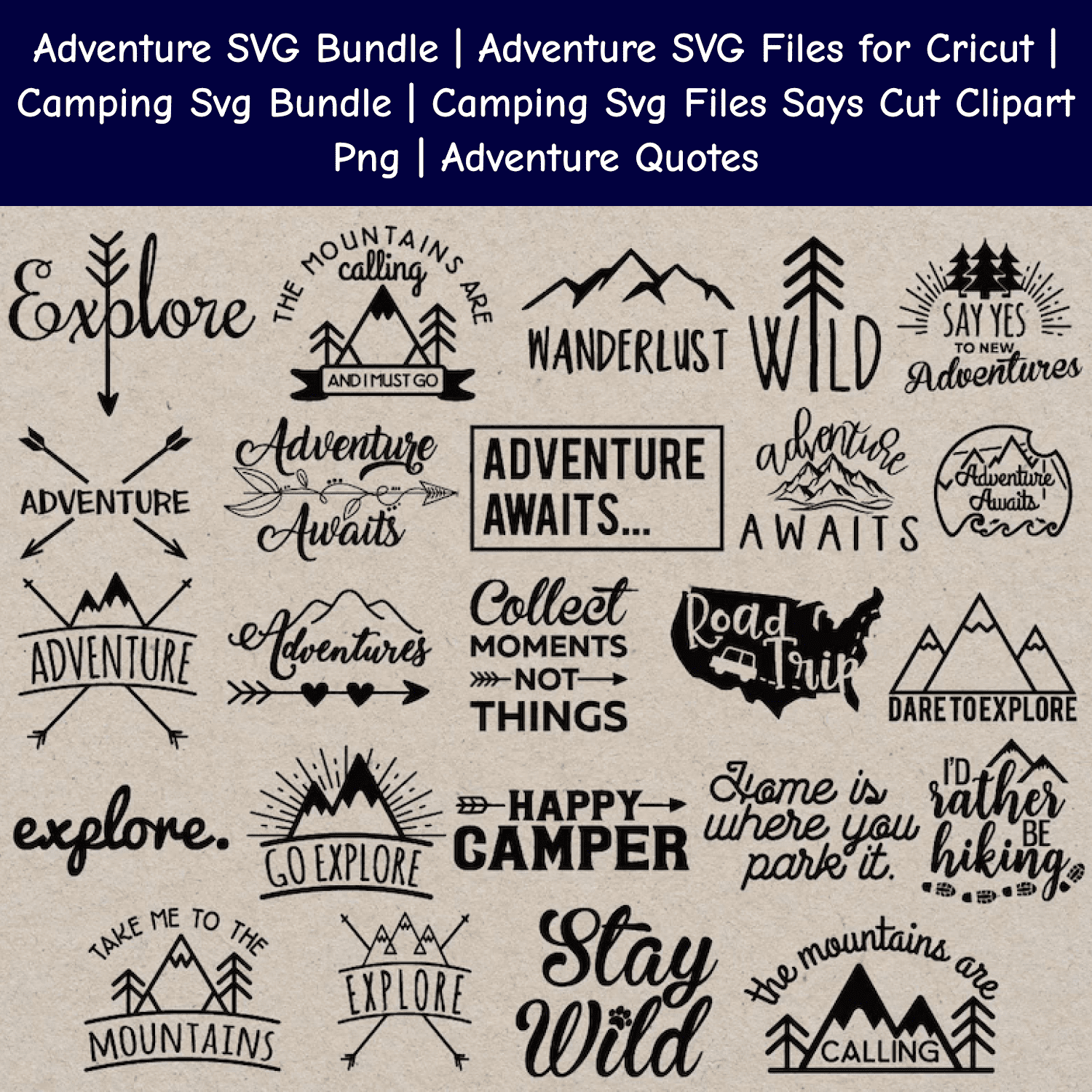 Adventure SVG Bundle cover.