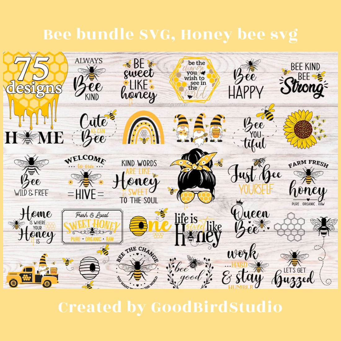Honey Bee SVG - Colorful Example.
