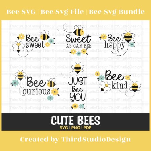 Bee svg bundle of cute bee svg files.