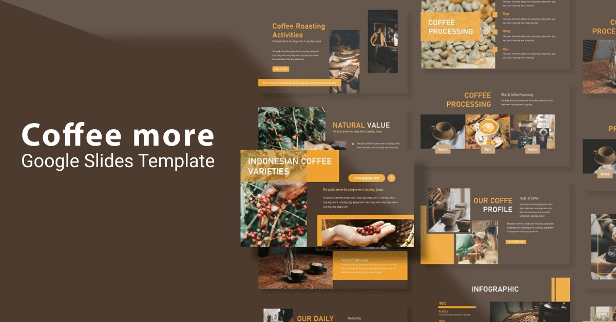 Coffee More - Google Slides Template - preview image.