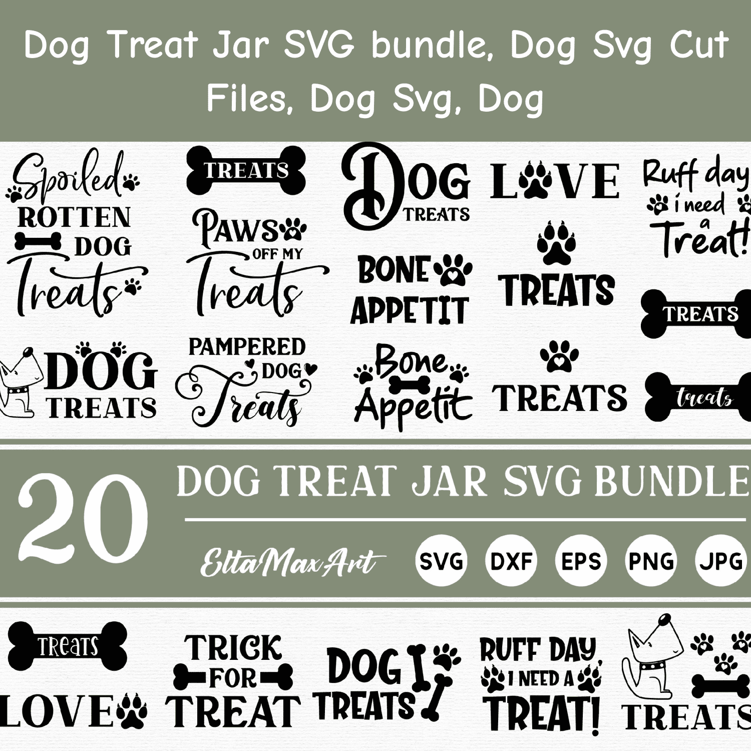 Dog Treat Jar SVG bundle, Dog Svg Cut Files, Dog Svg, Dog main cover.