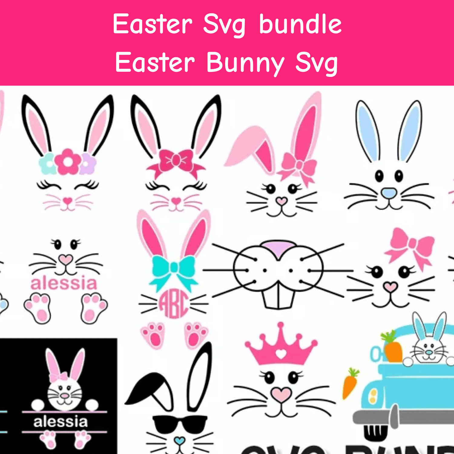 Easter Svg bundle, Easter Bunny Svg.