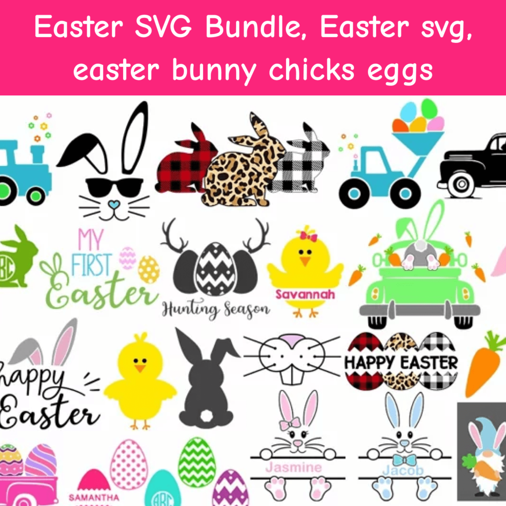 Easter SVG Bundle, Easter SVG, Waster Bunny Chicks Eggs – MasterBundles