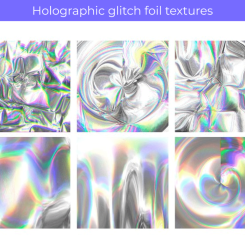 Holographic Glitch Foil Textures - Few Images for Example.