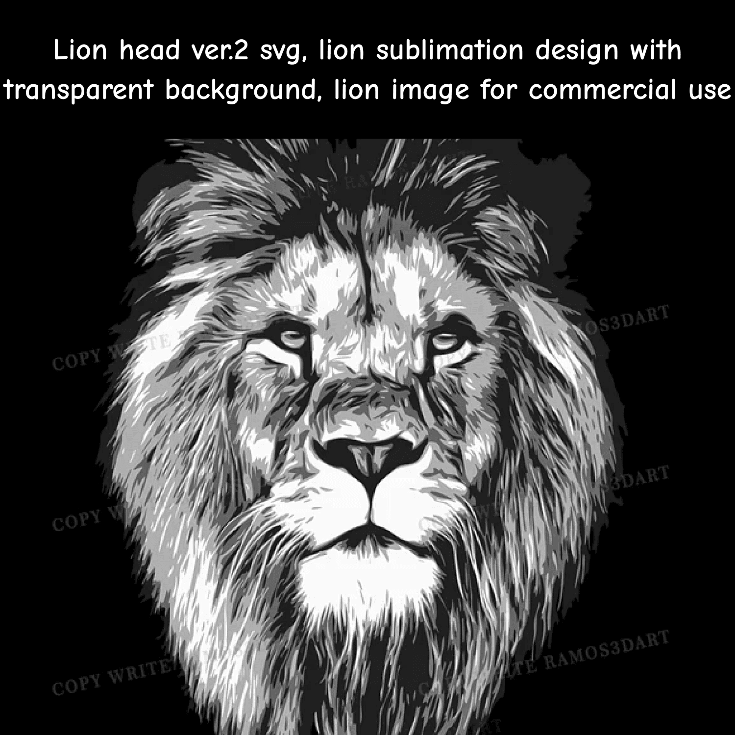 lion sublimation design with transparent background main cover.