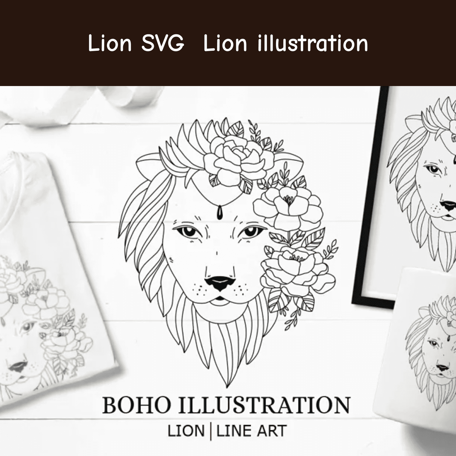 Lion SVG / Lion illustration main cover.