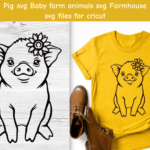 Pig svg Baby farm animals svg Farmhouse svg files for cricut.