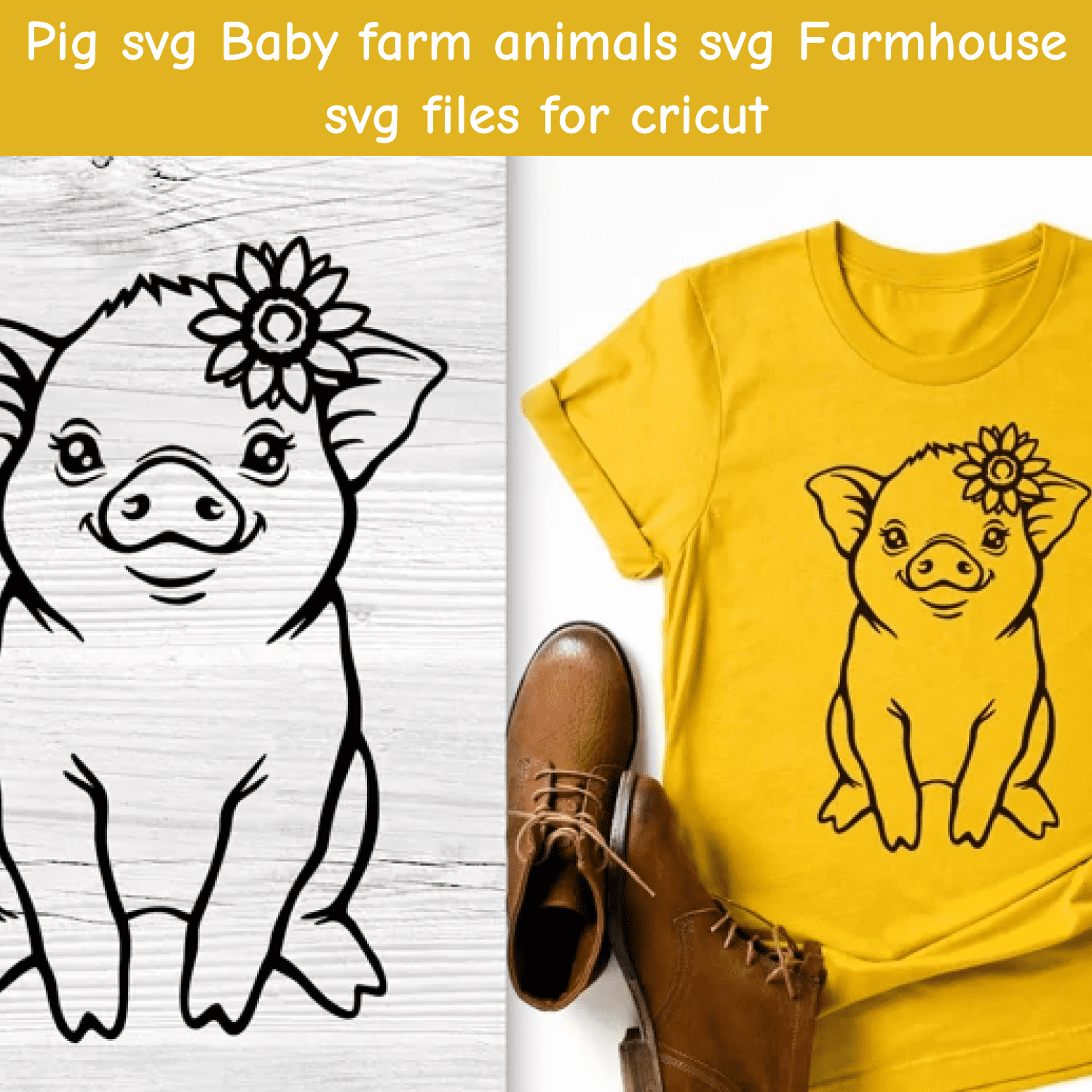 T - shirt with a picture of a pig on it.
