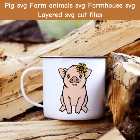 Mug with a picture of a pig on it.