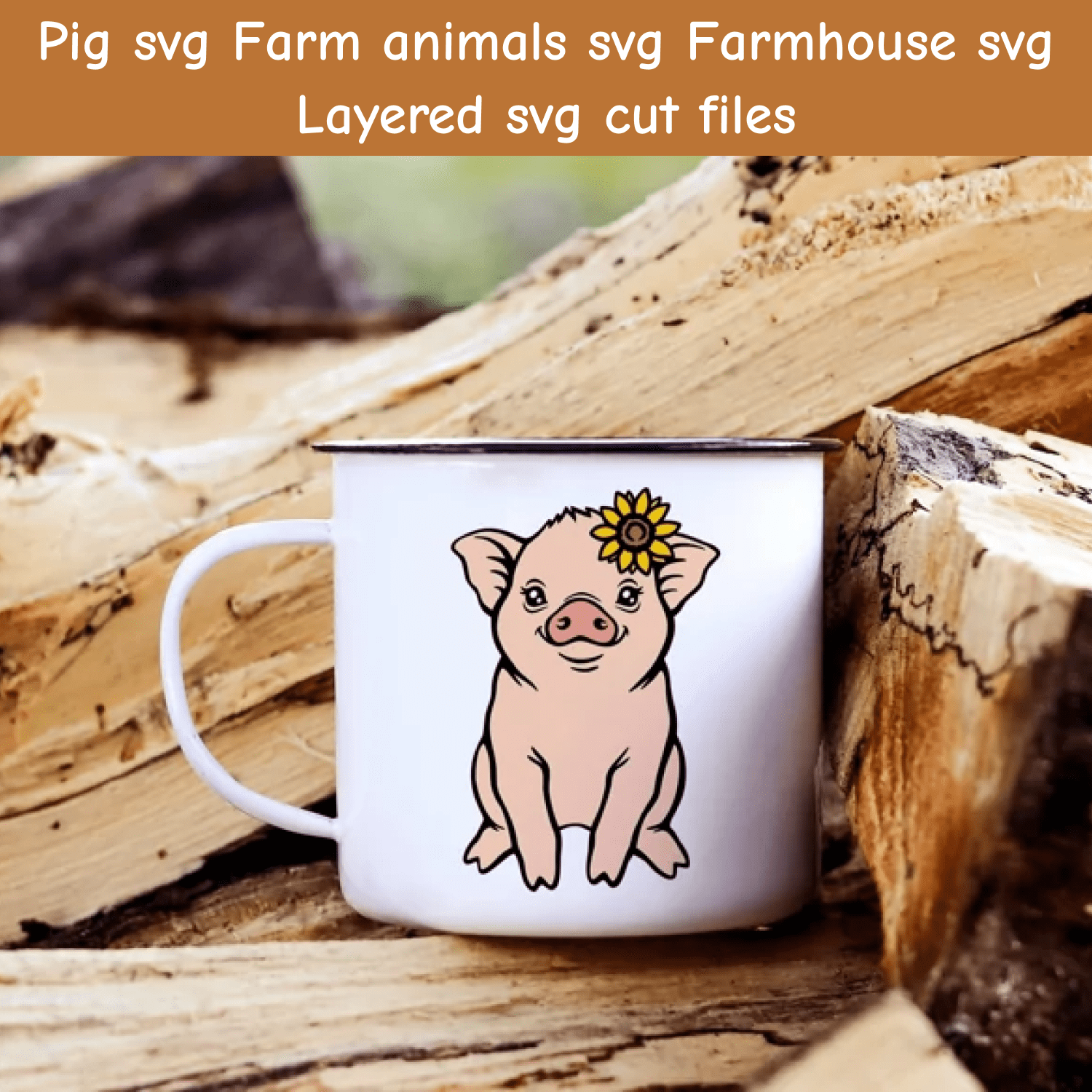 Pig svg Farm animals svg Farmhouse svg Layered svg cut files.