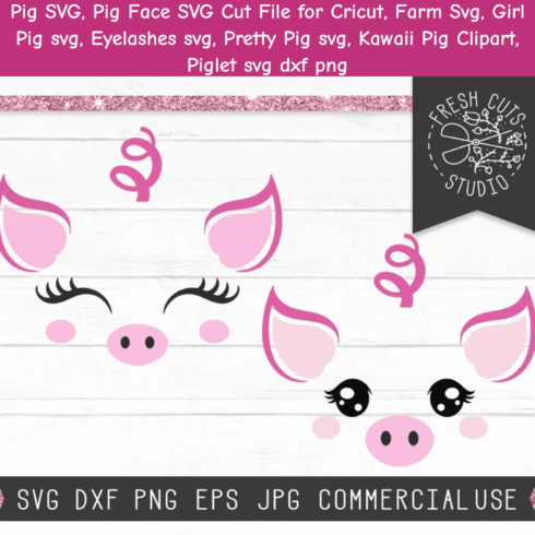 Pig Faces SVG Cut File for Cricut cover.
