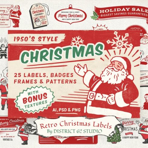 Retro Christmas Labels vol.1.