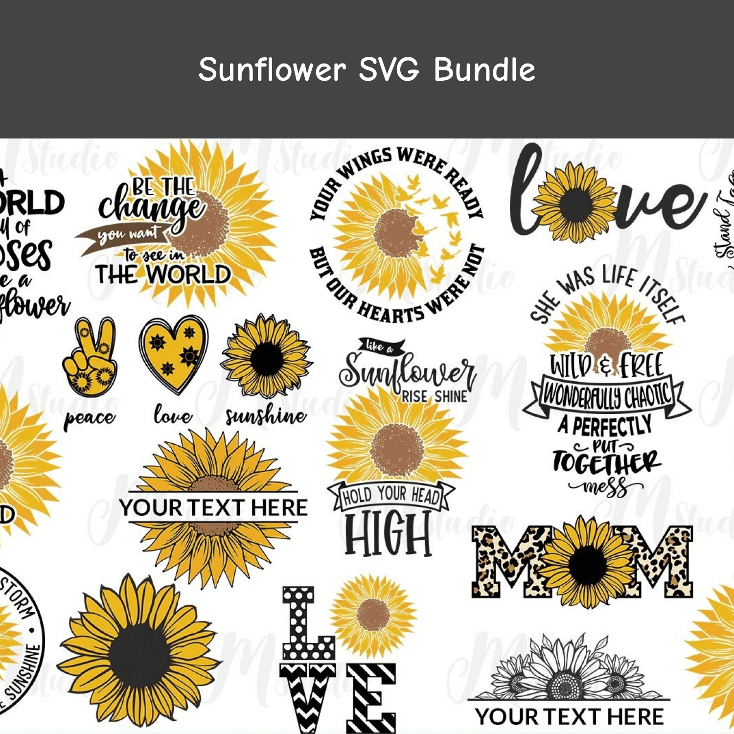 Sunflower SVG Bundle cover.