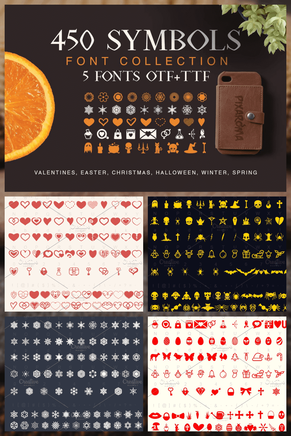 Symbols Font Collection - 450 Shapes.
