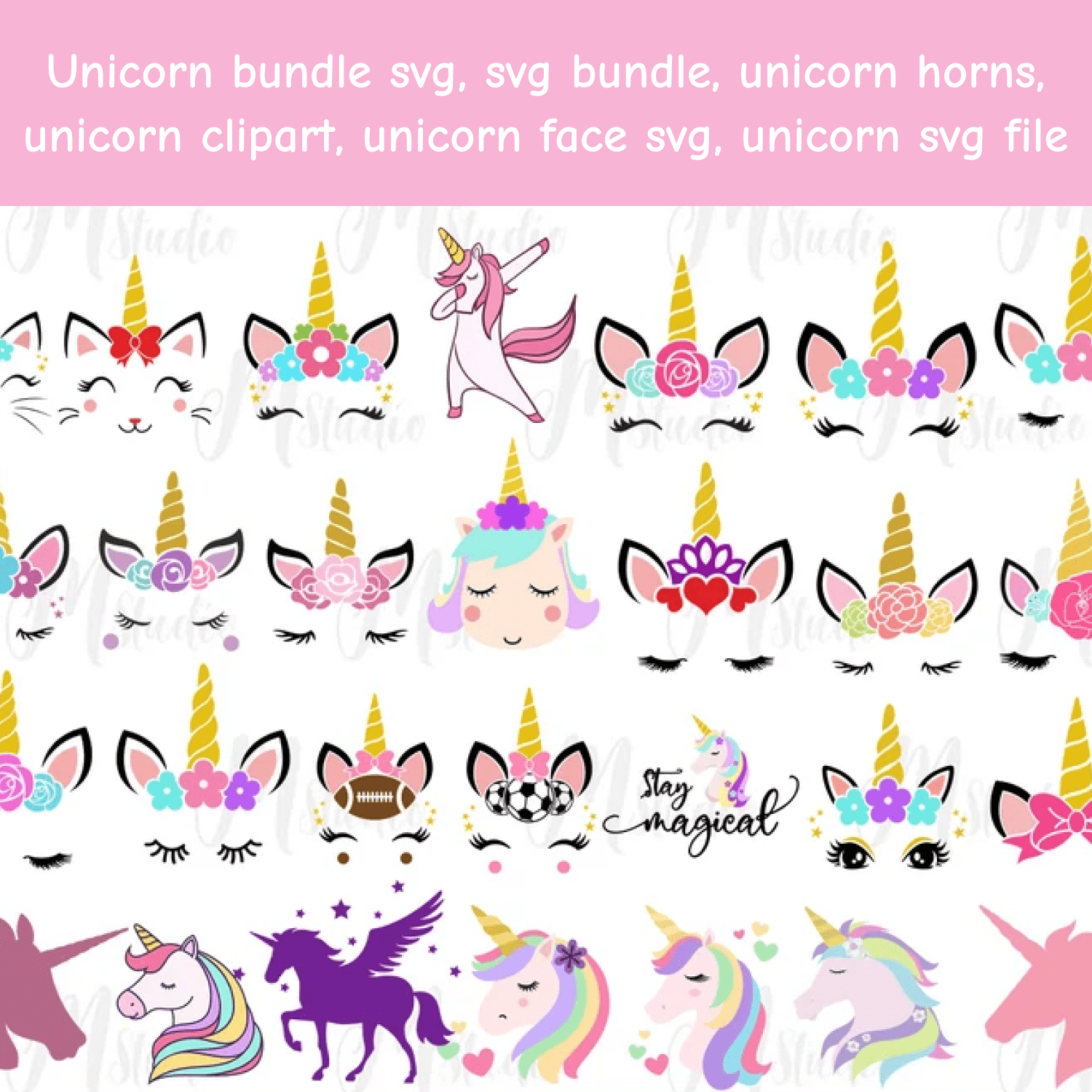 unicorn bundle svg cover.