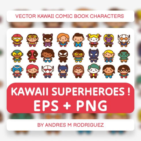 Vector Kawaii Comic Book Characters.