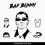 Bad bunny svg bundle main cover.