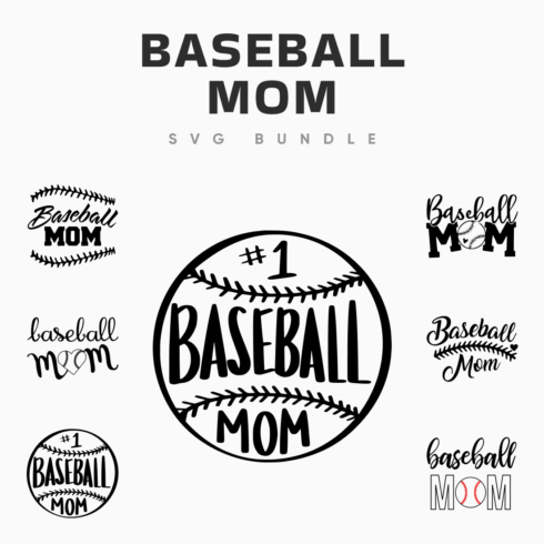 Baseball mom svg bundle main cover.