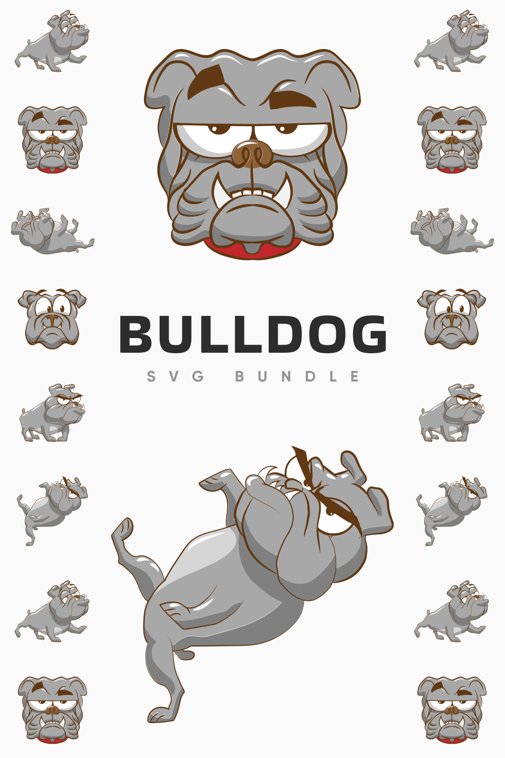 Bulldog SVG mood collection.