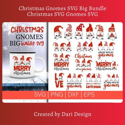 Christmas Gnomes SVG Big Bundle Christmas SVG Gnomes SVG main cover.