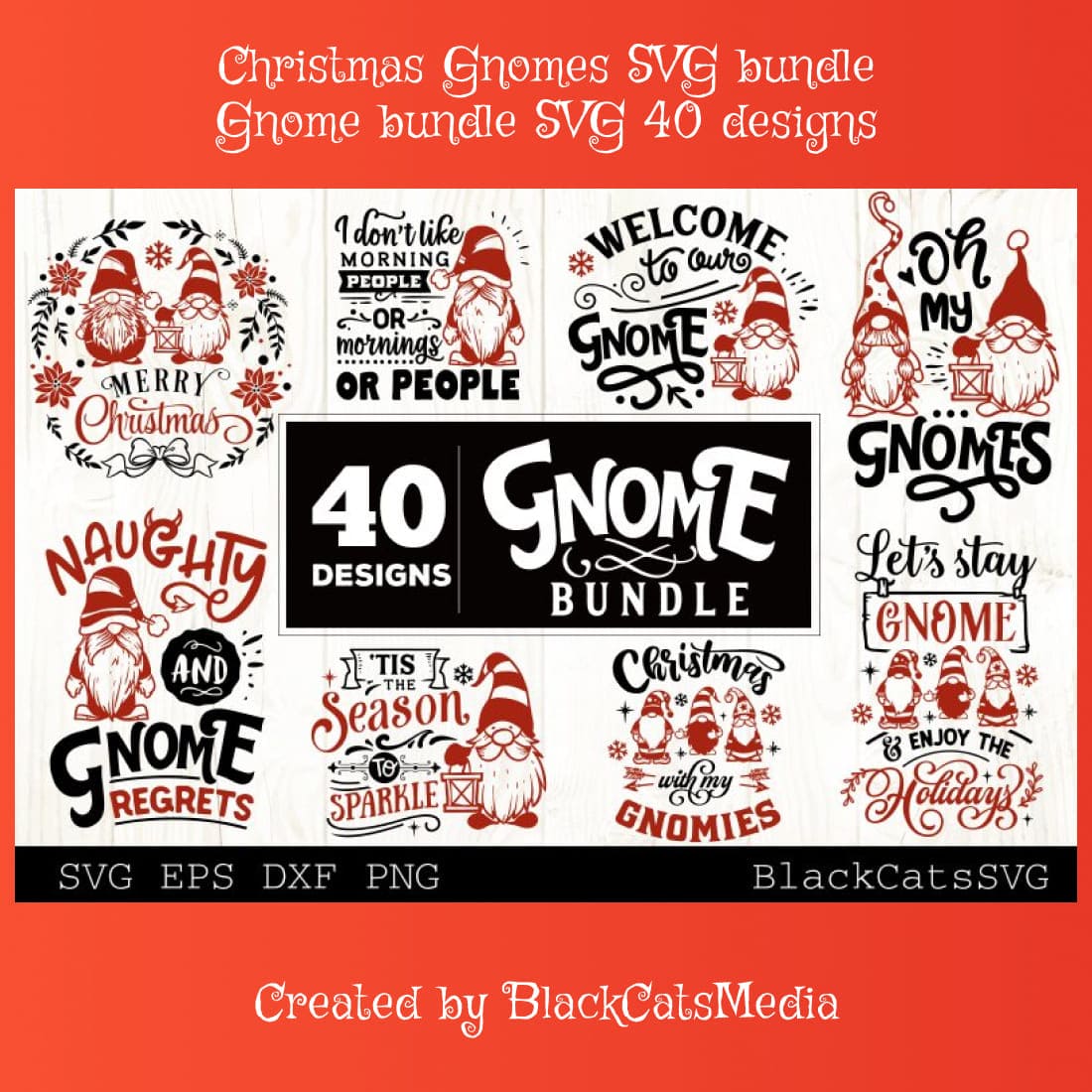 Christmas Gnomes SVG bundle Gnome bundle SVG 40 designs main cover.