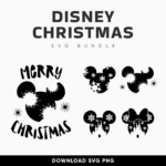 Disney christmas svg bundle main cover.