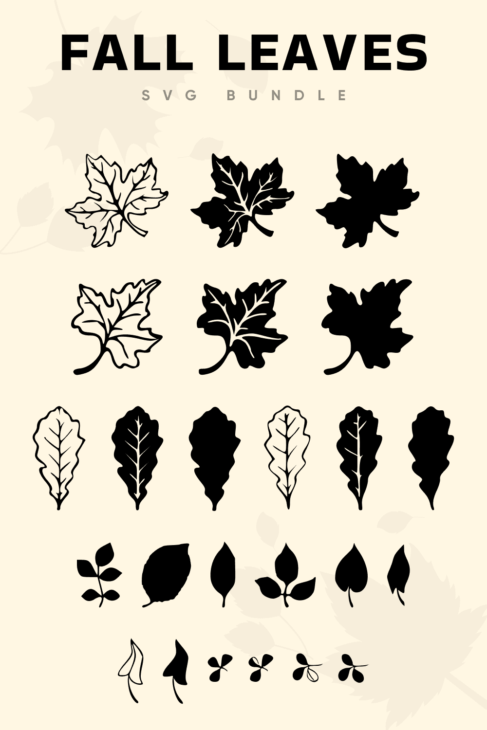 Fall Leaves, Cutting SVG Bundle - preview image.