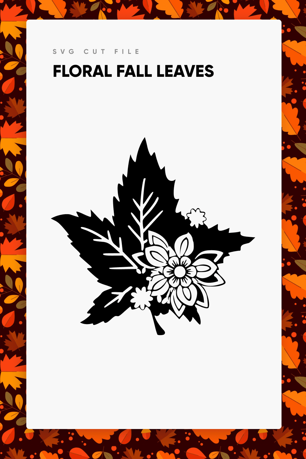 Floral Fall Leaves SVG - preview image.